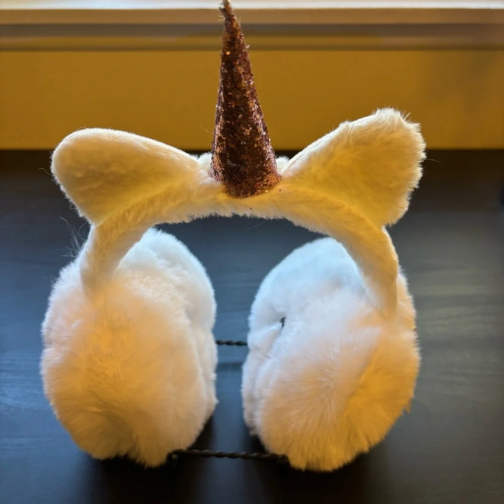 NWT Furry Glitter Unicorn Girlcore Ear Muffs